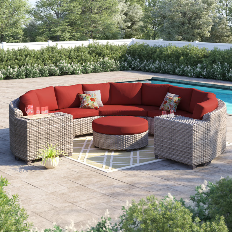 Sol 72 Outdoor™ Merlyn 8 Piece Sectional Seating Group with Cushions